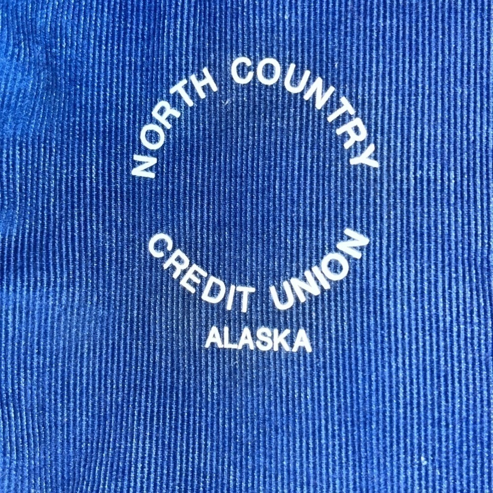 Rare Vintage blue corduroy trucker jacket coat embroidered Senator Alaska L/XL - Picture 10 of 16